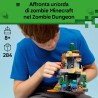 LEGO Minecraft 21587 Zombie Dungeon - Giocattolo Interattivo con Minifigure di Viandante, 3 Figure Zombie, Slime e un Tavolo da