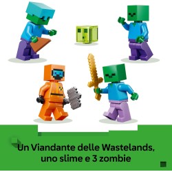 LEGO Minecraft 21587 Zombie Dungeon - Giocattolo Interattivo con Minifigure di Viandante, 3 Figure Zombie, Slime e un Tavolo da