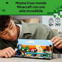 LEGO Minecraft 21589 Mini-Biomi Giocattolo - Decorazione Fai da Te in Miniatura per la Stanza da Gaming - Puzzle 3D con 5 Micro