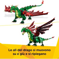 LEGO Creator 31161 3 in 1 Drago Medievale Giocattolo - Si Trasforma in Serpente Marino o in Fenice - Animali da Costruire