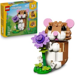 LEGO Creator 31376 3 in 1 Simpatico Criceto con Fiore Giocattolo - Animale Trasformabile in Riccio o Aquila con Uovo - Decorazi