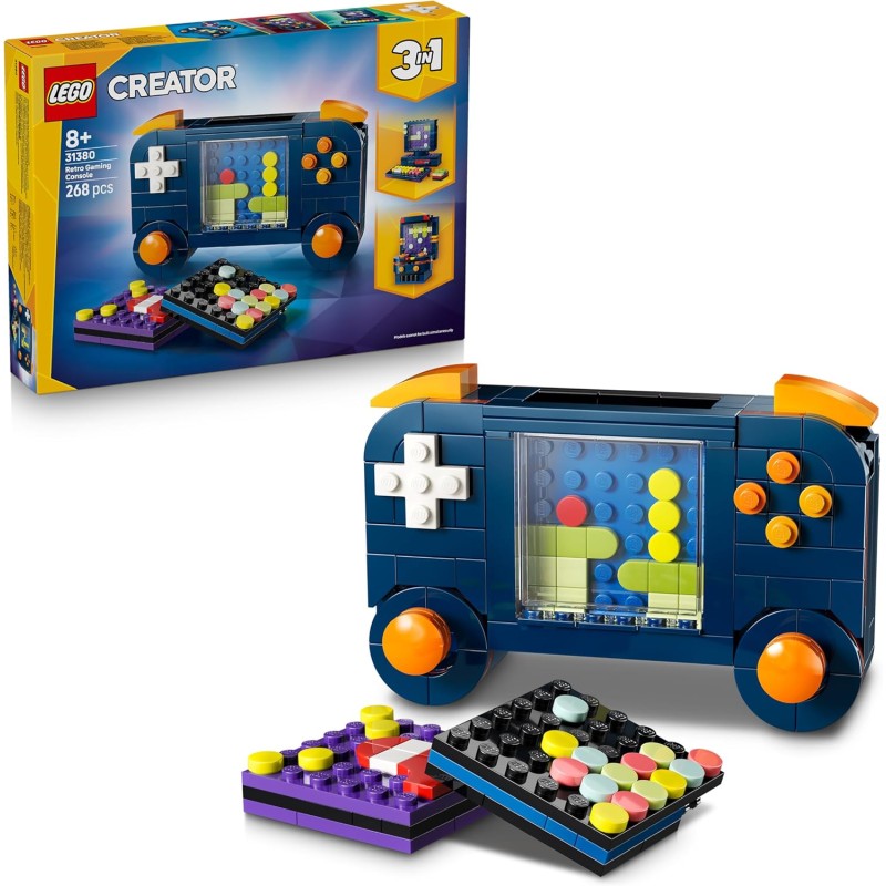 LEGO Creator 31380 3 in 1 Console di Gioco Retrò - Giocattolo Trasformabile in Cabinato Arcade o Computer con Tastiera e Mouse 