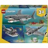 LEGO Creator 31381 3 in 1 Squalo con Scrigno del Tesoro Giocattolo - Animale Marino Trasformabile in Rana Pescatrice o Manta - 