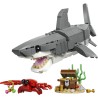 LEGO Creator 31381 3 in 1 Squalo con Scrigno del Tesoro Giocattolo - Animale Marino Trasformabile in Rana Pescatrice o Manta - 