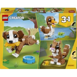 LEGO Creator 31382 3 in 1 Adorabili Animali: Cagnolino Giocoso - Giocattolo con Animale Domestico Trasformabile in Scoiattolo o
