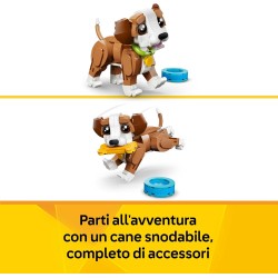 LEGO Creator 31382 3 in 1 Adorabili Animali: Cagnolino Giocoso - Giocattolo con Animale Domestico Trasformabile in Scoiattolo o