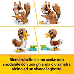 LEGO Creator 31382 3 in 1 Adorabili Animali: Cagnolino Giocoso - Giocattolo con Animale Domestico Trasformabile in Scoiattolo o