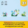 LEGO Creator 31384 3 in 1 Animali Selvatici: Colibrì Variopinto - Uccello Giocattolo Trasformabile in Farfalla o Pesce - Decora