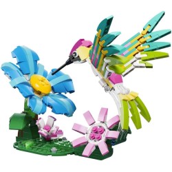 LEGO Creator 31384 3 in 1 Animali Selvatici: Colibrì Variopinto - Uccello Giocattolo Trasformabile in Farfalla o Pesce - Decora