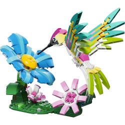 LEGO Creator 31384 3 in 1 Animali Selvatici: Colibrì Variopinto - Uccello Giocattolo Trasformabile in Farfalla o Pesce - Decora