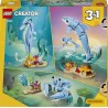 LEGO Creator 31385 3 in 1 Animali Marini: Meravigliosi Delfini Giocattolo - Si Trasforma in Cavalluccio Marino o in Granchio - 