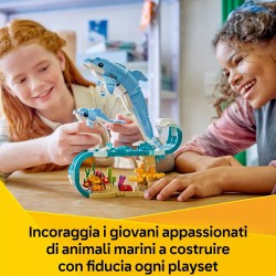 LEGO Creator 31385 3 in 1 Animali Marini: Meravigliosi Delfini Giocattolo - Si Trasforma in Cavalluccio Marino o in Granchio - 