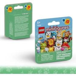 LEGO 71051 Minifigures Serie Animali 28 - Scatola a Sorpresa - Giocattolo con 1 di 12 Personaggi da Collezione tra cui Leone, C