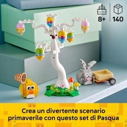 LEGO 40808 Coniglietto Pasquale e Caccia alle Uova - Giocattolo di Pasqua con Figure di Coniglio e Uccellino - Kit di Arti e Me