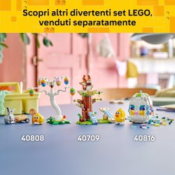 LEGO 40808 Coniglietto Pasquale e Caccia alle Uova - Giocattolo di Pasqua con Figure di Coniglio e Uccellino - Kit di Arti e Me