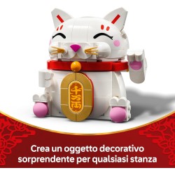 LEGO 40813 Gatto della Fortuna - Costruzioni per Adulti e Bambini - Modello da Esposizione - Animale con Zampa che Saluta, Mone