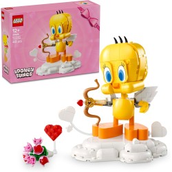 LEGO 40824 Titti - Uccellino Giocattolo - Modello Looney Tunes da Esposizione con Mazzo di Fiori, Cuore, Arco di Cupido e Suppo