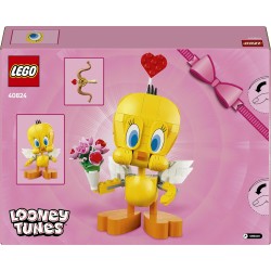 LEGO 40824 Titti - Uccellino Giocattolo - Modello Looney Tunes da Esposizione con Mazzo di Fiori, Cuore, Arco di Cupido e Suppo