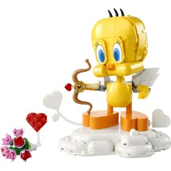LEGO 40824 Titti - Uccellino Giocattolo - Modello Looney Tunes da Esposizione con Mazzo di Fiori, Cuore, Arco di Cupido e Suppo