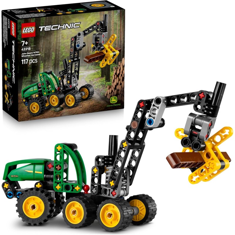 LEGO Technic 42218 Mietitrebbia Gommato John Deere 1470H - Veicolo Giocattolo da Cantiere - Kit di Modellismo - Gioco STEM con 