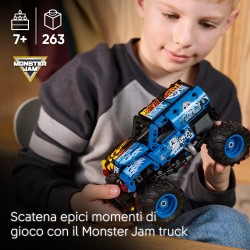 LEGO Technic 42219 Monster Jam Grave Digger Fuoco e Ghiaccio - Camion Giocattolo Pull-Back - Veicolo da Corsa con Dettagli Aute