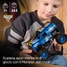 LEGO Technic 42219 Monster Jam Grave Digger Fuoco e Ghiaccio - Camion Giocattolo Pull-Back - Veicolo da Corsa con Dettagli Aute