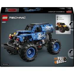LEGO Technic 42219 Monster Jam Grave Digger Fuoco e Ghiaccio - Camion Giocattolo Pull-Back - Veicolo da Corsa con Dettagli Aute