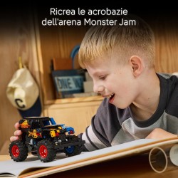LEGO Technic 42219 Monster Jam Grave Digger Fuoco e Ghiaccio - Camion Giocattolo Pull-Back - Veicolo da Corsa con Dettagli Aute