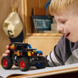 LEGO Technic 42219 Monster Jam Grave Digger Fuoco e Ghiaccio - Camion Giocattolo Pull-Back - Veicolo da Corsa con Dettagli Aute