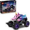 LEGO Technic 42220 Monster Jam Sparkle Smash a Retrocarica - Camion Giocattolo Pull-Back - Auto da Corsa a Tema Unicorno Rosa