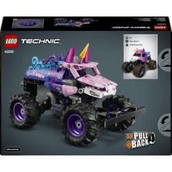 LEGO Technic 42220 Monster Jam Sparkle Smash a Retrocarica - Camion Giocattolo Pull-Back - Auto da Corsa a Tema Unicorno Rosa