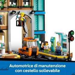 LEGO City 60469 Stazione Centrale - con Veicolo Giocattolo di Manutenzione, Ascensore Funzionante, Biglietteria, 2 Piattaforme,