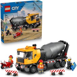 LEGO City 60478 Betoniera Giocattolo - Gioco Didattico con Veicolo da Cantiere, 3 Minifigure, Tamburo Rotante e Funzione di Sca