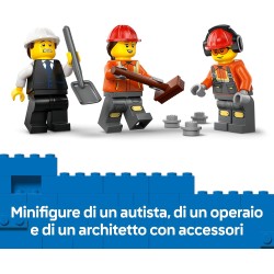 LEGO City 60478 Betoniera Giocattolo - Gioco Didattico con Veicolo da Cantiere, 3 Minifigure, Tamburo Rotante e Funzione di Sca