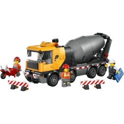 LEGO City 60478 Betoniera Giocattolo - Gioco Didattico con Veicolo da Cantiere, 3 Minifigure, Tamburo Rotante e Funzione di Sca