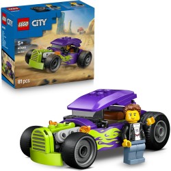 LEGO City 60485 Bolide - Auto da Corsa Giocattolo - Macchina con Minifigure del Pilota e Tetto Apribile - Set per lo Sviluppo d