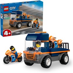 LEGO City 60491 Trasportatore di Moto - Giocattolo per lo Sviluppo della Motricità Fine con Camion, 2 Motociclette, 2 Minifigur