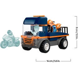 LEGO City 60491 Trasportatore di Moto - Giocattolo per lo Sviluppo della Motricità Fine con Camion, 2 Motociclette, 2 Minifigur
