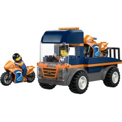 LEGO City 60491 Trasportatore di Moto - Giocattolo per lo Sviluppo della Motricità Fine con Camion, 2 Motociclette, 2 Minifigur