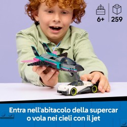 LEGO City 60489 Jet Contro Auto Sportiva Giocattolo - Set con Aereo, Macchina e 2 Minifigure di Piloti - Idea Regalo Creativa d