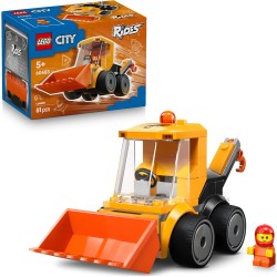 LEGO City 60483 Veicoli – Ruspa da Cantiere Giocattolo - Mini Escavatore con Minifigure Junior di Operaio - Regalini Fine Festa