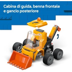 LEGO City 60483 Veicoli – Ruspa da Cantiere Giocattolo - Mini Escavatore con Minifigure Junior di Operaio - Regalini Fine Festa