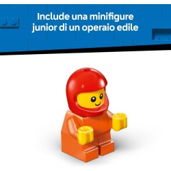 LEGO City 60483 Veicoli – Ruspa da Cantiere Giocattolo - Mini Escavatore con Minifigure Junior di Operaio - Regalini Fine Festa
