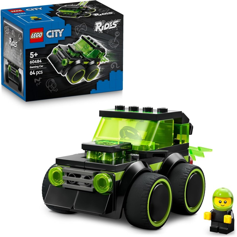 LEGO City 60484 Veicoli – Auto da Corsa da Gioco - Mini Macchina Giocattolo con Minifigure Junior del Pilota- Regalini Fine Fes