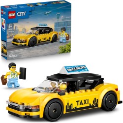 LEGO City 60487 Taxi Giallo - Macchina Giocattolo EV - Modello di Auto con 2 Minifigure e Tetto Rimovibile - Set per Sviluppare