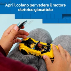 LEGO City 60487 Taxi Giallo - Macchina Giocattolo EV - Modello di Auto con 2 Minifigure e Tetto Rimovibile - Set per Sviluppare