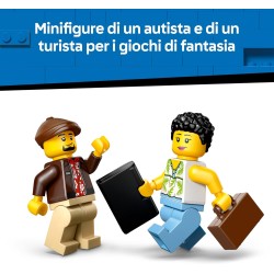 LEGO City 60487 Taxi Giallo - Macchina Giocattolo EV - Modello di Auto con 2 Minifigure e Tetto Rimovibile - Set per Sviluppare