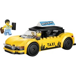 LEGO City 60487 Taxi Giallo - Macchina Giocattolo EV - Modello di Auto con 2 Minifigure e Tetto Rimovibile - Set per Sviluppare