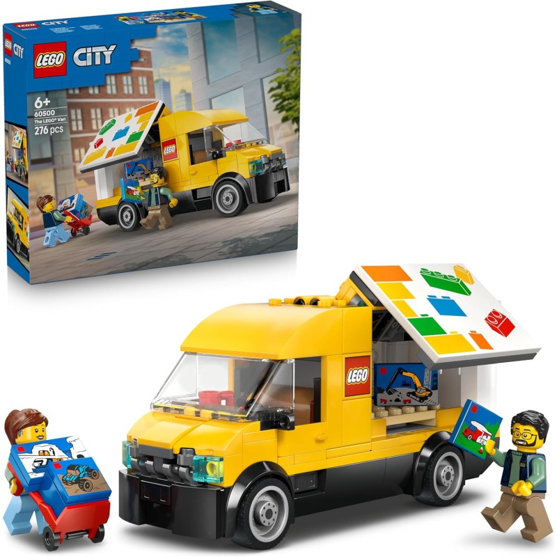 LEGO City 60500 Furgone Giocattolo - Veicolo da Costruire - Modello di Camion per Consegne con 2 Minifigure, Carrello e Accesso