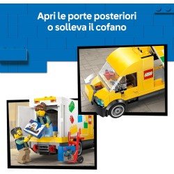 LEGO City 60500 Furgone Giocattolo - Veicolo da Costruire - Modello di Camion per Consegne con 2 Minifigure, Carrello e Accesso